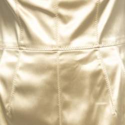 Pre Owned Dolce & Gabbana Champagne Gold Stretch Satin Bustier Bodycon Dress M