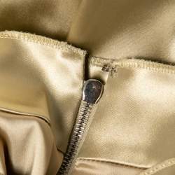 Pre Owned Dolce & Gabbana Champagne Gold Stretch Satin Bustier Bodycon Dress M