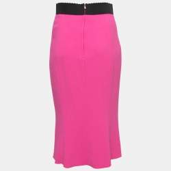 Pre Owned Dolce & Gabbana Pink Crepe Skirt S