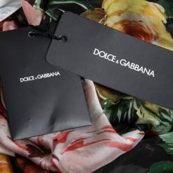 Pre Owned Dolce & Gabbana Multicolor Floral Print Sheer Silk Blouse S