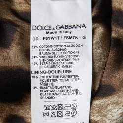Pre Owned Dolce & Gabbana Black Rose Print Embossed Jacquared Sleeveless Dress M
