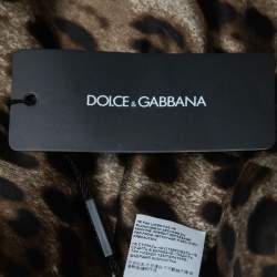 Pre Owned Dolce & Gabbana Black Rose Print Embossed Jacquared Sleeveless Dress M