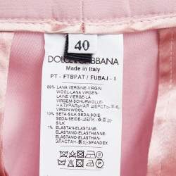 مملوكة مسبقًا Dolce & Gabbana Pink Wool Side Stripe Detail Trousers S