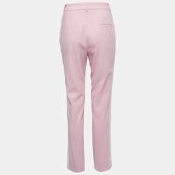 مملوكة مسبقًا Dolce & Gabbana Pink Wool Side Stripe Detail Trousers S