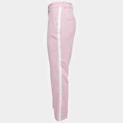 مملوكة مسبقًا Dolce & Gabbana Pink Wool Side Stripe Detail Trousers S