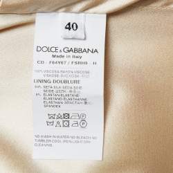 Pre Owned Dolce & Gabbana Pink Floral Printed Crepe Midi Dress S