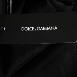 Dolce & Gabbana Black/White Houndstooth Wool Belted Coat L