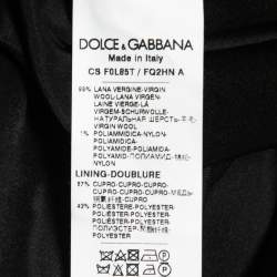 Dolce & Gabbana Black/White Houndstooth Wool Belted Coat L