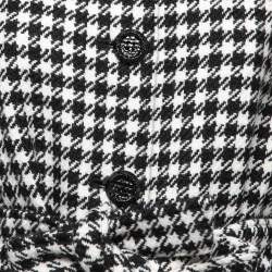 Dolce & Gabbana Black/White Houndstooth Wool Belted Coat L