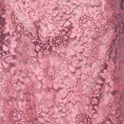 Pre Owned Dolce & Gabbana Pink Lurex Lace Sleeveless Top L