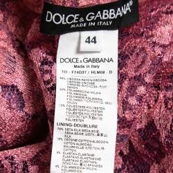 Pre Owned Dolce & Gabbana Pink Lurex Lace Sleeveless Top M
