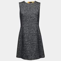 Pre Owned Dolce & Gabbana Grey Wool & Mohair Sleeveless Dress M