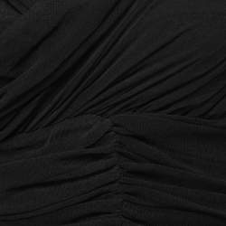 Pre Owned Dolce & Gabbana Black Mesh Ruched Bodycon Midi Dress M