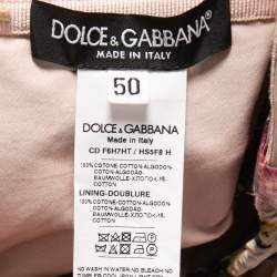 Pre Owned Dolce & Gabbana Pink Floral Printed Cotton Tie Front Strappy Maxi Dress XL