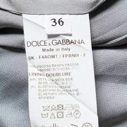 Pre Owned Dolce & Gabbana Grey Crepe Midi Skirt XS