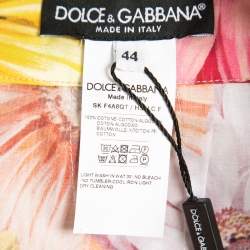 Pre Owned Dolce & Gabbana Multicolor Daisy Print Cotton Maxi Skirt M