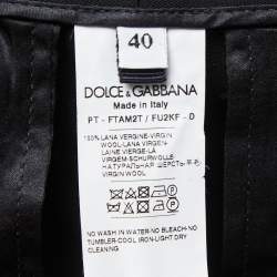 Pre Owned Dolce & Gabbana Black Wool Tapered Leg Trousers S