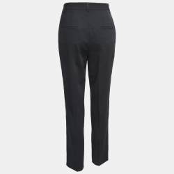 Pre Owned Dolce & Gabbana Black Wool Tapered Leg Trousers S