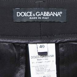 Pre Owned Dolce & Gabbana Black Wool Tapered Leg Trousers S