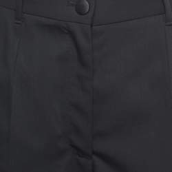 Pre Owned Dolce & Gabbana Black Wool Tapered Leg Trousers S