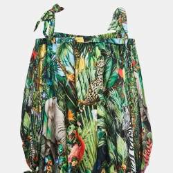 Pre Owned Dolce & Gabbana Multicolor Printed Cotton Cold Shoulder A-Line Mini Dress M