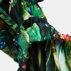 Pre Owned Dolce & Gabbana Multicolor Printed Cotton Cold Shoulder A-Line Mini Dress M