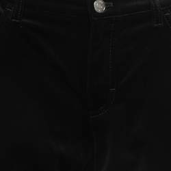 Pre Owned Dolce & Gabbana Black Velvet  Straight Fit Jeans L Waist 34"