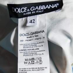 Pre Owned Dolce & Gabbana Blue Floral Printed Cotton Sleeveless Midi Dress M