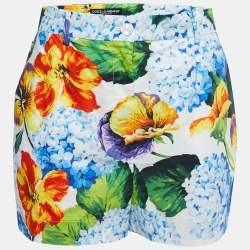 Dolce & Gabbana Multicolor Floral Print Cotton Shorts M