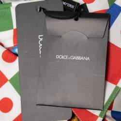Pre Owned Dolce & Gabbana Multicolor Printed Silk Asymmetrical Top S