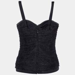 Pre Owned Dolce & Gabbana Black Lace Bustier Top S