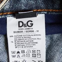 Pre Owned D&G Light Blue Denim Floral Applique Jeans M