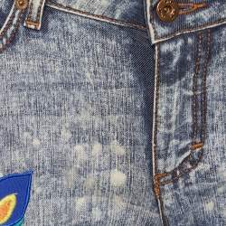 Pre Owned D&G Light Blue Denim Floral Applique Jeans M