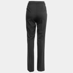 Pre Owned Dolce & Gabbana Black Wool Straight Leg Trousers M