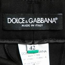 Pre Owned Dolce & Gabbana Black Wool Straight Leg Trousers M