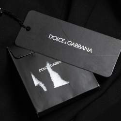Pre Owned Dolce & Gabbana Black Wool Straight Leg Trousers M
