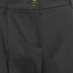 Pre Owned Dolce & Gabbana Black Wool Straight Leg Trousers M