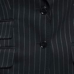 Pre Owned Dolce & Gabbana Black Striped Wool Tailored Blazer S