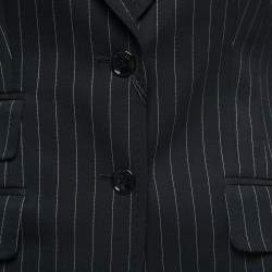Pre Owned Dolce & Gabbana Black Striped Wool Tailored Blazer S