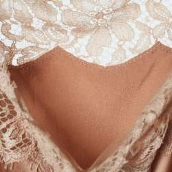 Pre Owned Dolce & Gabbana Beige Satin & Lace Cami Top M