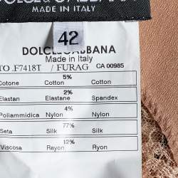 Pre Owned Dolce & Gabbana Beige Satin & Lace Cami Top M