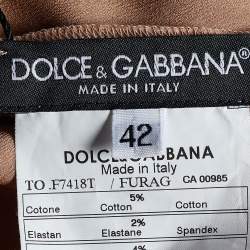 Pre Owned Dolce & Gabbana Beige Satin & Lace Cami Top M