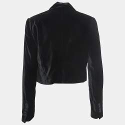 Pre Owned Dolce & Gabbana Black Velvet & Satin Lapel Detailed Blazer M