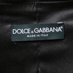 Pre Owned Dolce & Gabbana Black Velvet & Satin Lapel Detailed Blazer M