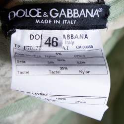 Pre Owned Dolce & Gabbana Light Green Silk & Lace Corset Top L