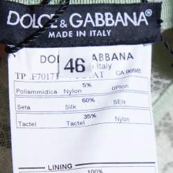 Pre Owned Dolce & Gabbana Light Green Silk & Lace Corset Top L