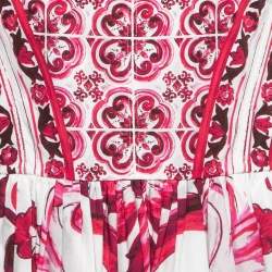 Pre Owned Dolce & Gabbana Pink Majolica Printed Cotton Maxi Dress M