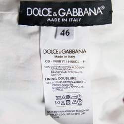 Pre Owned Dolce & Gabbana Red Geranium Printed Cotton Sleeveless Mini Dress L
