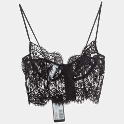 Pre Owned Dolce & Gabbana Black Lace Bralette Top XL