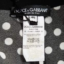 Dolce & Gabbana Polka Black Dot Crepe Trousers XL